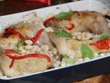 Poulet confit ail piment aux haricots cocos de paimpol