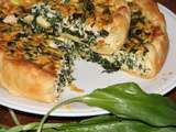 Quiche terre et mer : ail des ours, saumon