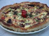 Tarte au thon, tomates cerise et fromage frais