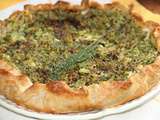 Tarte fine aux courgettes, brousse et thym frais