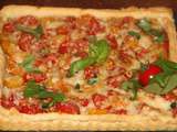 Tarte parmesane aux tomates rouges et jaunes