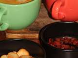 Veloute aux legumes d'hiver, des de chorizo et petits croutons