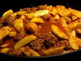 Tajine de boulettes de viande aux olives et aux pommes de terre