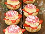 Choux façon fraisier