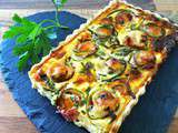 Tarte courgettes mozzarella jambon cru