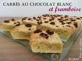 Carrés au chocolat blanc et framboises