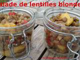 Salade de lentilles blondes, ananas, poivron et poulet