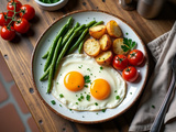 Comment associer les protéines œufs au plat avec légumes et féculents