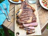 Côte de boeuf cajun au bbq, hasselback potatoes & tartare de légumes