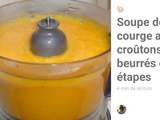 Soupe de courge aux croûtons beurrés en 5 étapes