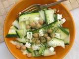 Salade de courgette, pois chiches et fêta