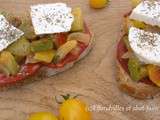 Tartine chorizo, ratatouille et chèvre