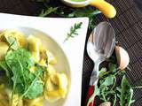 Tortellinis au pesto de roquette et yaourt de chèvre