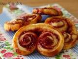 Palmiers feuilletés à la confiture de framboise