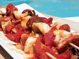 Brochettes de calamars et chorizo