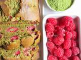 Cake au thé vert matcha et framboises