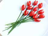 Tulipes de tomates cerises au fromage frais