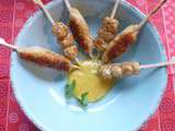 Petites brochettes de poulet pour un repas asiatique