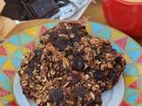 Cookies banane, chocolat noir et flocons d'avoine (sans beurre, sans sucre, sans farine!)