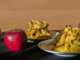 Aumônières au curcuma et aux pommes caramélisées