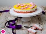 Entremet au citron sur une base de biscuits roses de Reims – décoration printanière