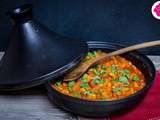 Tajine végétarien aux haricots lingots, aux tomates, aux carottes et à la coriandre