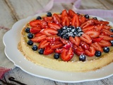 Tarte aux fraises, blueberries et crème pâtissière à la vanille