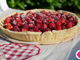 Tarte aux petites fraises entières et aux framboises