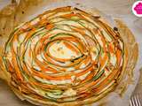 Tarte tourbillon de légumes - spirales de carottes, courgettes et feta