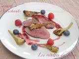 Magret de canard sauce aux fruits et artichauts poivrade