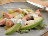 Salade avocat, pommes de terre, saumon