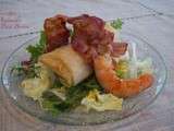 Salade crevettes/andouille et petit Breton