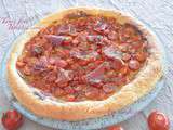 Tarte fine aux tomates cerises et jambon de pays