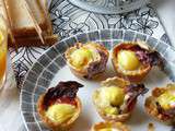 Mini coupes tout en un pour le brunch, des oeufs de caille, du chorizo et de la tomme de brebis pour la Foodista Challenge