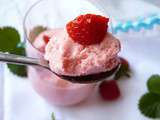 Mousse de fraise Mara à l'orgeat, mais alors il y a de la vraie fraise dans les tagadas