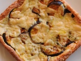 Tarte feuilletée aux aubergines et aux fromages/ tarta hojaldrada de berenjenas y quesos