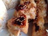 Brochettes Miel, Sauce Soja, Sesame