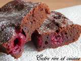 Brownie chocolat et framboises