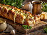 Baguette aux lardons pour apéritifs