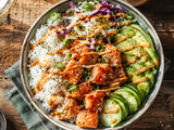 Bol de saumon et riz