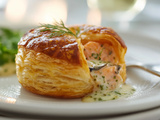 Feuilleté de saumon aux morilles