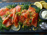 Gravlax de saumon à l’aneth, crème citronnée