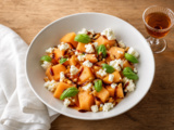 Meli-melo de melon et féta sauce au porto
