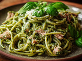 Pâtes au thon et pesto