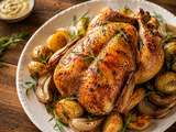 Poulet rôti au four à l’estragon