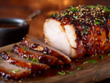 Rôti de porc au miel et sauce soja sucrée