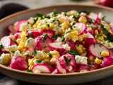 Salade de radis au maïs et feta