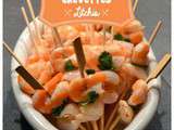 Brochettes de crevettes et litchis