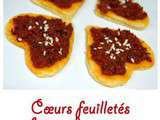 Cœurs feuilletés chutney de tomates et gingembre (dossier spécial st Valentin)