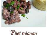 Filet mignon au vin rouge et raisin